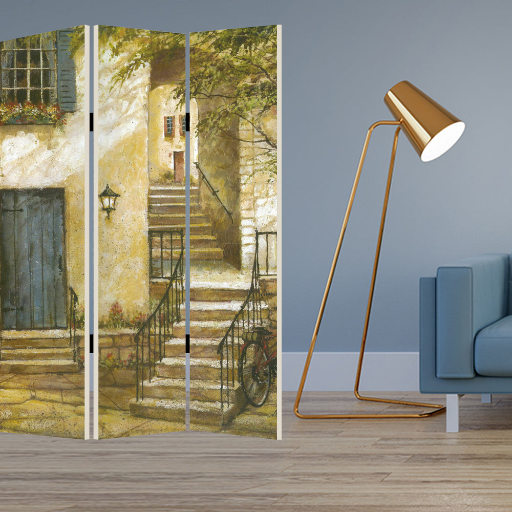 Homeroots 48 X 72 Multi Color European Promenade  Screen  Cotton Canvas 274713