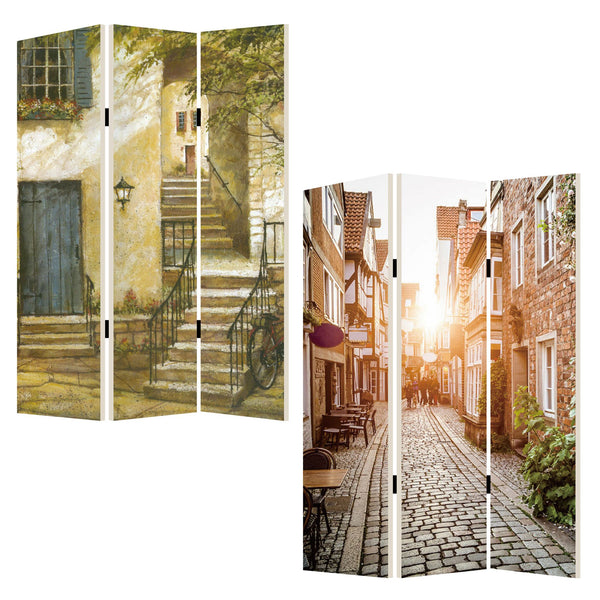 Homeroots 48 X 72 Multi Color European Promenade  Screen  Cotton Canvas 274713