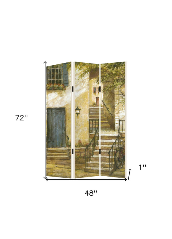 HomeRoots 48 Multi Color European Promenade Folding Screen – Elegant Room Divider & Decorative Accent Piece 274713