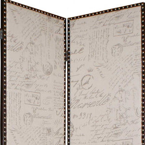 Homeroots 84 X 84 Tan Wood & Fabric  Screen Tan Wood 274720