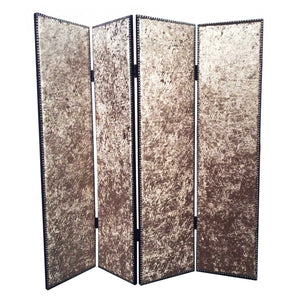 Homeroots 84 X 84 Bronze Wood & Fabric  Screen Bronze Wood 274721