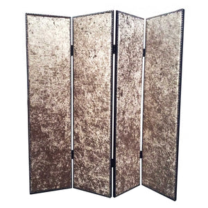 Homeroots 84 X 84 Bronze Wood & Fabric  Screen Bronze Wood 274721