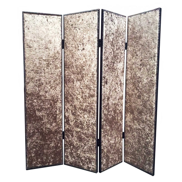 Homeroots 84 X 84 Bronze Wood & Fabric  Screen Bronze Wood 274721