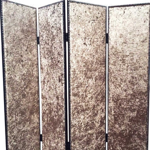 Homeroots 84 X 84 Bronze Wood & Fabric  Screen Bronze Wood 274721