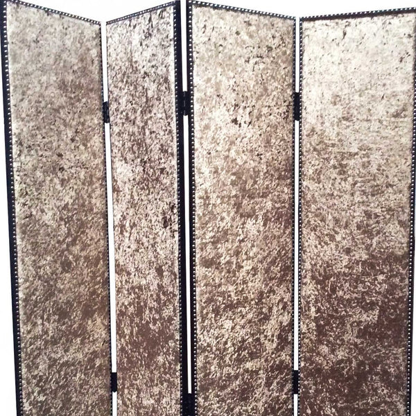 Homeroots 84 X 84 Bronze Wood & Fabric  Screen Bronze Wood 274721
