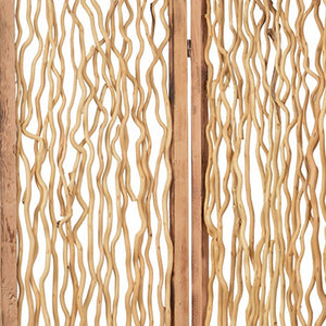 HomeRoots 60 Brown 3 Panel Wood Foldable Screen – Rustic Decorative Room Divider with Willow Inset Design 274728