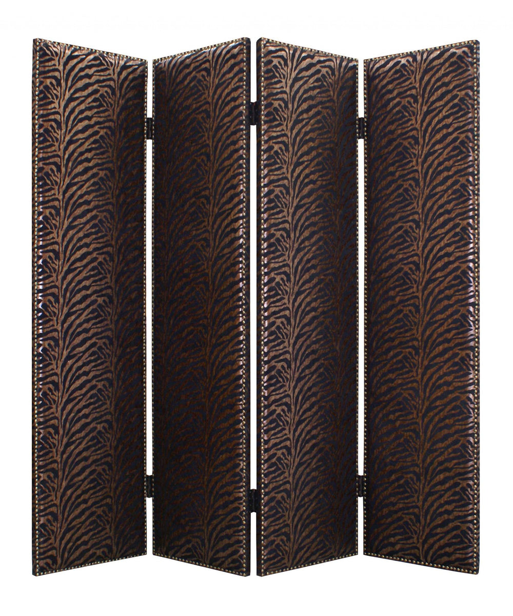 Homeroots 84 X 84 Bronze Wood & Fabric  Screen  Wood 274732