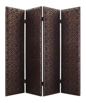 Homeroots 84 X 84 Bronze Wood & Fabric  Screen  Wood 274732