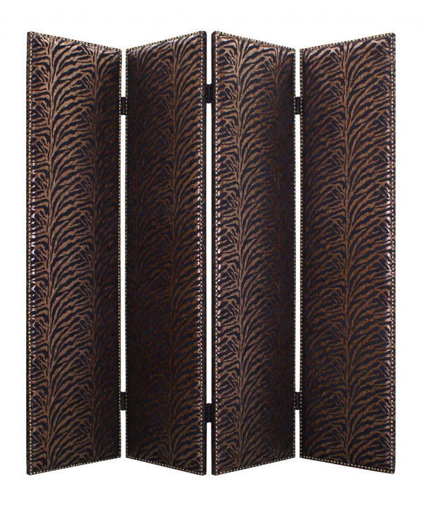 Homeroots 84 X 84 Bronze Wood & Fabric  Screen  Wood 274732