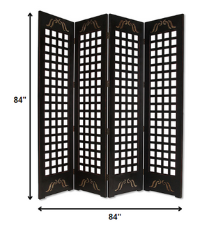 Homeroots 84" X 84" Brown Wood Omega  Screen  Wood 274735