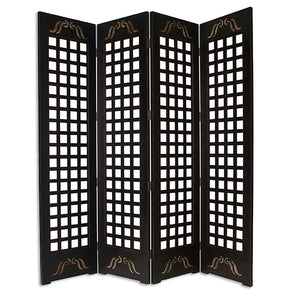 Homeroots 84" X 84" Brown Wood Omega  Screen  Wood 274735