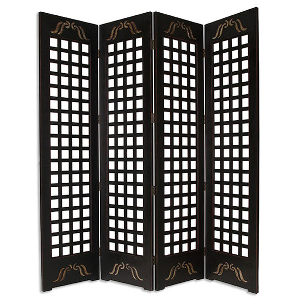 Homeroots 84" X 84" Brown Wood Omega  Screen  Wood 274735