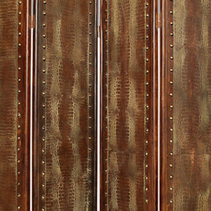 HomeRoots 76" Brown Faux Leather Reptilian Folding Screen - Stylish Room Divider & Decorative Backdrop Option 274739