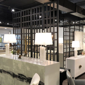 Homeroots 96" Elegant Black And White Folding Four Panel Screen Room Divider For Stylish Privacy And Decor   274741