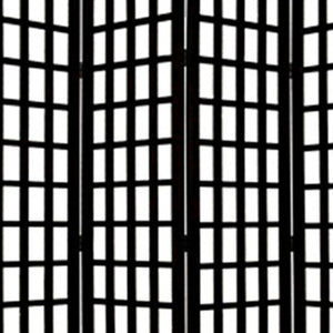 Homeroots 96" Elegant Black And White Folding Four Panel Screen Room Divider For Stylish Privacy And Decor   274741