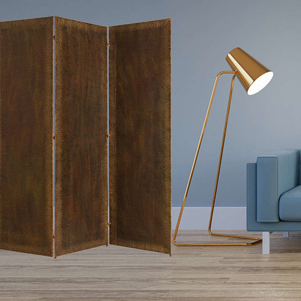 Homeroots 65" X 72" Bronze Wood Forger  Screen  Wood 274743