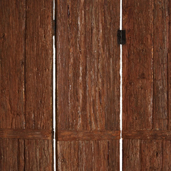 HomeRoots 62" Brown Wood Tahoe Screen - Handcrafted Three-Panel Room Divider for Stylish Privacy & Decor 274745