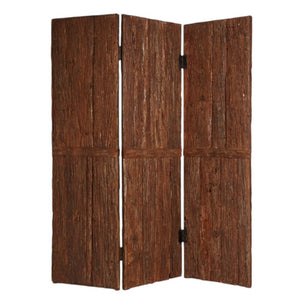 HomeRoots 62" Brown Wood Tahoe Screen - Handcrafted Three-Panel Room Divider for Stylish Privacy & Decor 274745