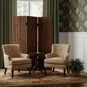 HomeRoots 62" Brown Wood Tahoe Screen - Handcrafted Three-Panel Room Divider for Stylish Privacy & Decor 274745