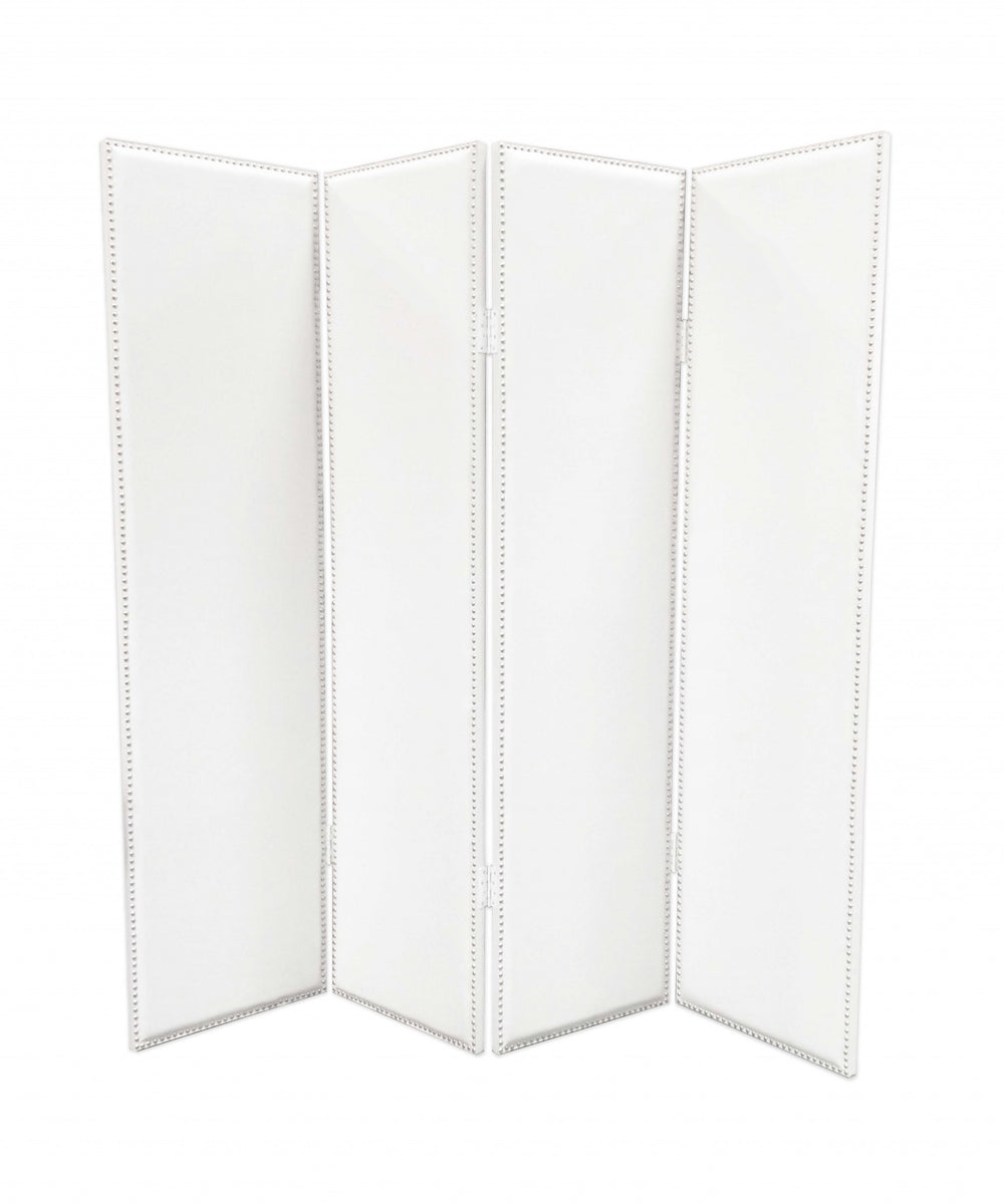 Homeroots 84 X 84 White Faux Leather  Screen  Faux Leather 274747