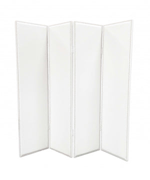 Homeroots 84 X 84 White Faux Leather  Screen  Faux Leather 274747