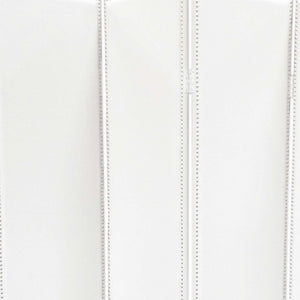 HomeRoots 84 Elegant White Faux Leather Folding Screen – Stylish Room Divider with Nail-Head Accents & Versatility 274747