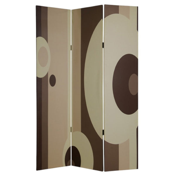 HomeRoots 48" Multi Color Wood Canvas 3 Panel Screen - Versatile Room Divider & Stylish Decorative Accent 274749