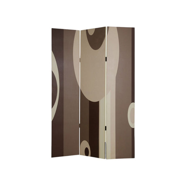 HomeRoots 48" Multi Color Wood Canvas 3 Panel Screen - Versatile Room Divider & Stylish Decorative Accent 274749