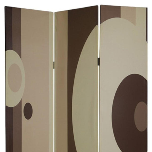 HomeRoots 48" Multi Color Wood Canvas 3 Panel Screen - Versatile Room Divider & Stylish Decorative Accent 274749