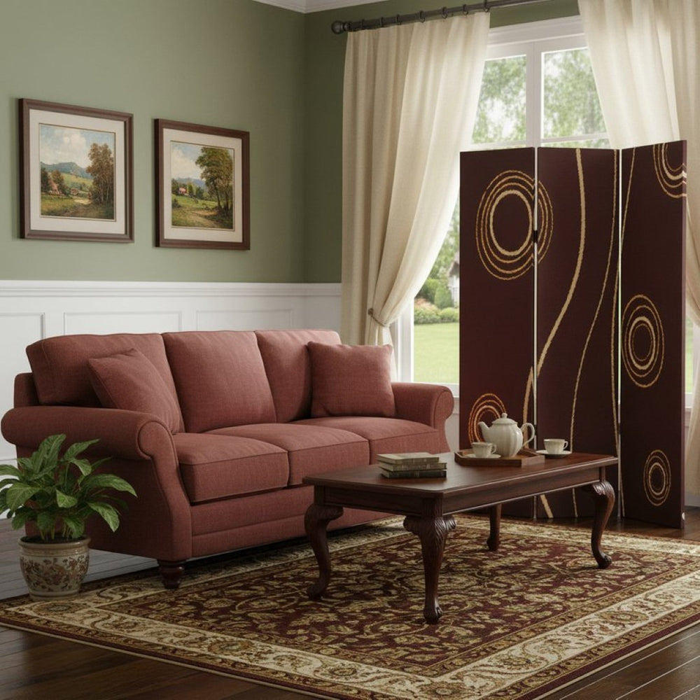 HomeRoots 48" Multi-Color Wood Canvas 3-Panel Screen - Stylish Room Divider & Decorative Accent for Any Space 274750