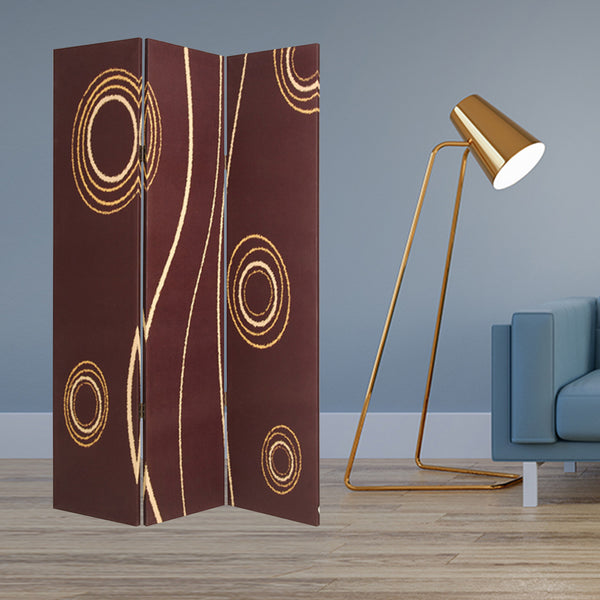 Homeroots 48" X 72" Multi Color Wood Canvas 3 Panel Screen  Cotton Canvas 274750