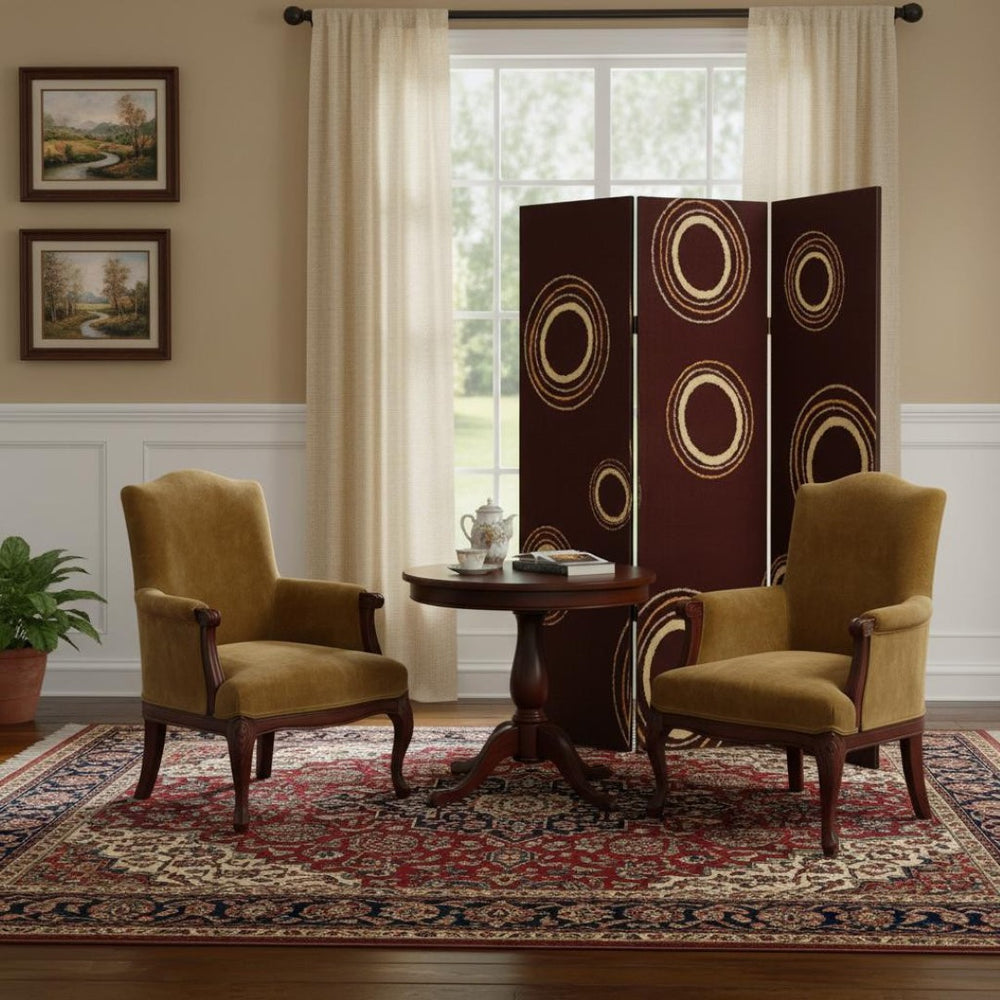 HomeRoots 48" Multi-Color Wood Canvas 3-Panel Screen - Stylish Room Divider & Decorative Accent for Any Space 274750