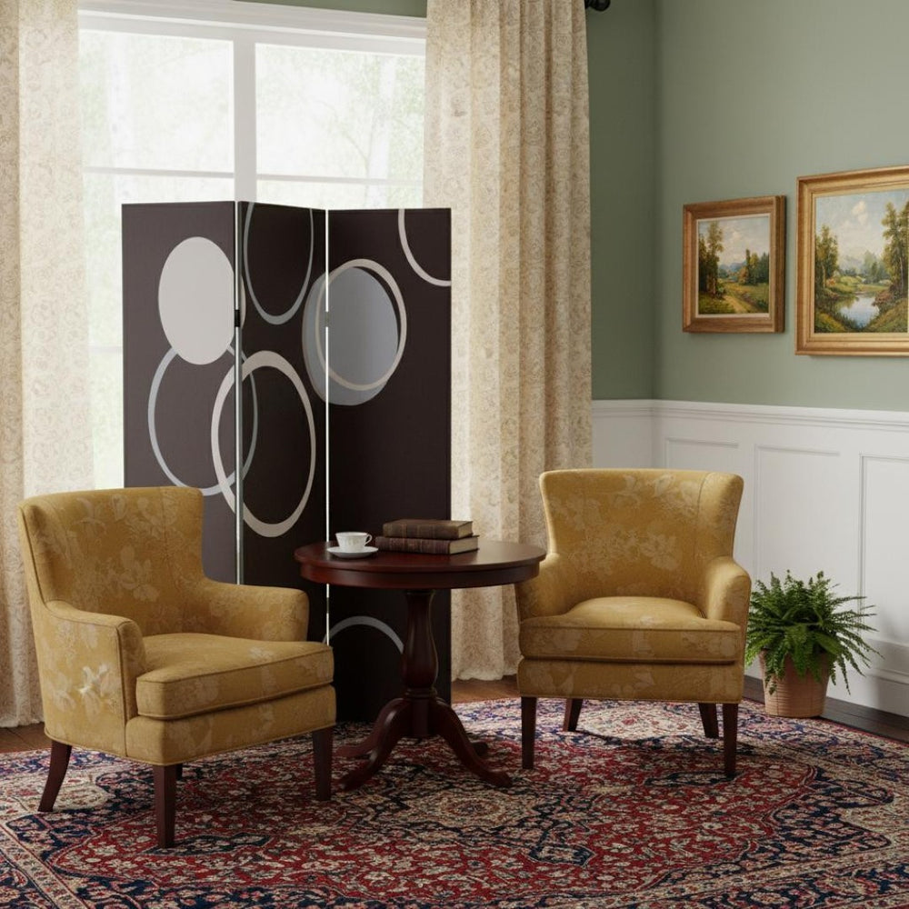 HomeRoots 48" Stylish 3-Panel Folding Screen – Multi-Color Canvas Art Divider for Privacy & Decor Enhancement 274751