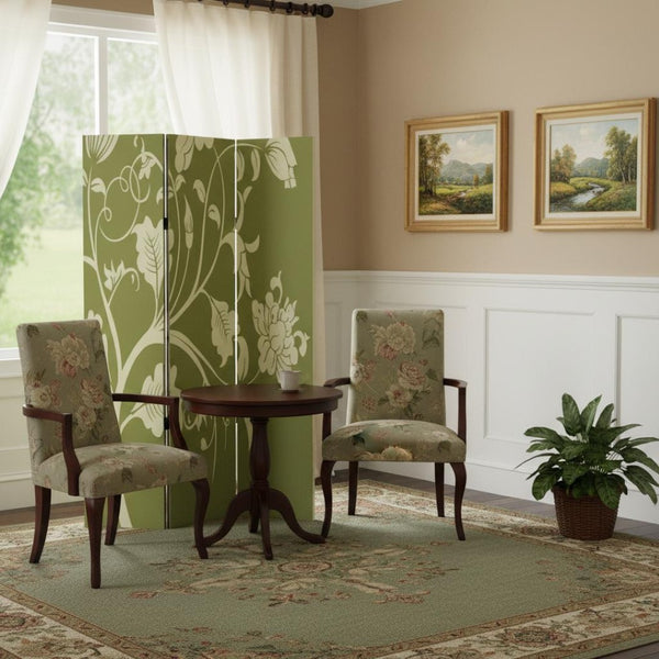 HomeRoots 48" Multi Color Wood Canvas 3 Panel Screen - Stylish Room Divider, Flexible Privacy & Elegant Decor 274752