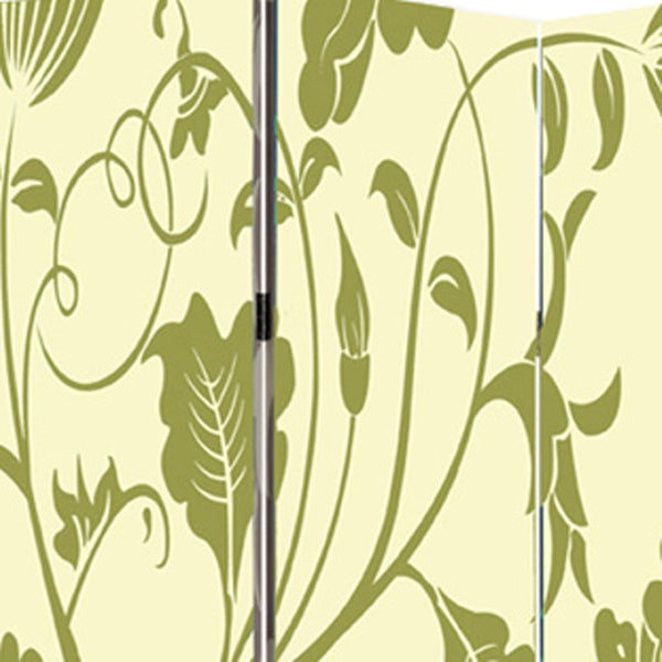 HomeRoots 48" Multi Color Wood Canvas 3 Panel Screen - Stylish Room Divider, Flexible Privacy & Elegant Decor 274752