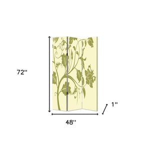 HomeRoots 48" Multi Color Wood Canvas 3 Panel Screen - Stylish Room Divider, Flexible Privacy & Elegant Decor 274752