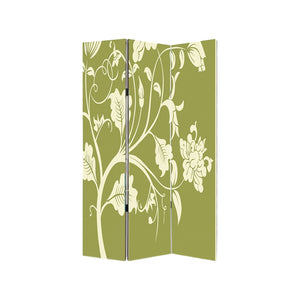 HomeRoots 48" Multi Color Wood Canvas 3 Panel Screen - Stylish Room Divider, Flexible Privacy & Elegant Decor 274752