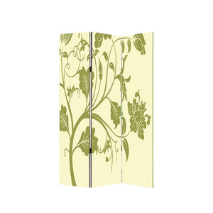 HomeRoots 48" Multi Color Wood Canvas 3 Panel Screen - Stylish Room Divider, Flexible Privacy & Elegant Decor 274752