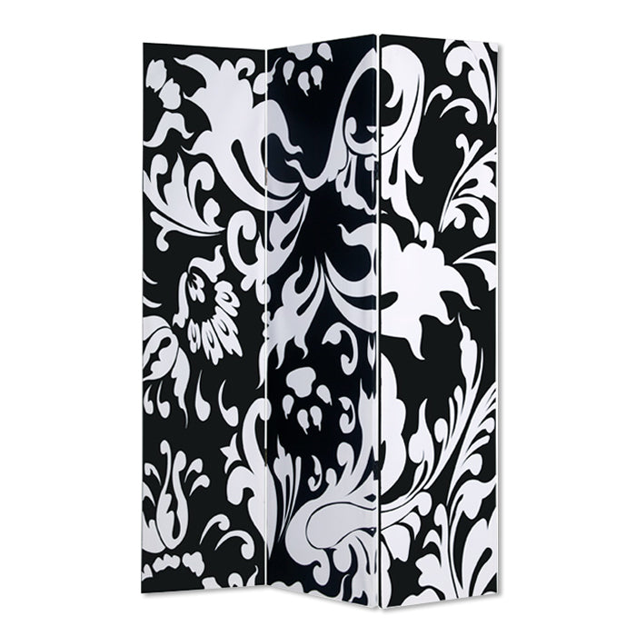 Homeroots 48" X 72" Multi Color Wood Canvas  3 Panel Screen  Cotton Canvas 274754