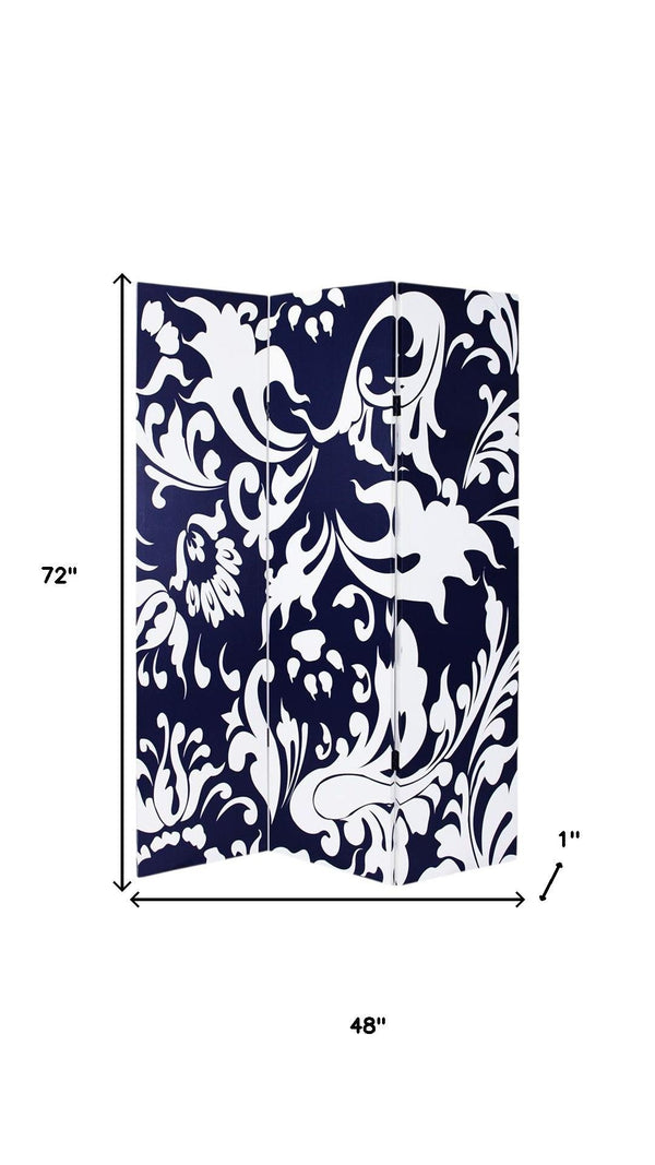 HomeRoots 48" X 72" Multi-Color Wood Canvas Screen - Vibrant 3-Panel Room Divider & Decorative Accent Piece 274754