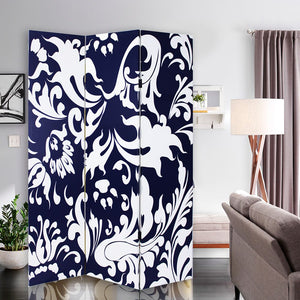 Homeroots 48" X 72" Multi Color Wood Canvas  3 Panel Screen  Cotton Canvas 274754