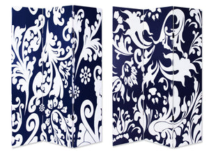 Homeroots 48" X 72" Multi Color Wood Canvas  3 Panel Screen  Cotton Canvas 274754