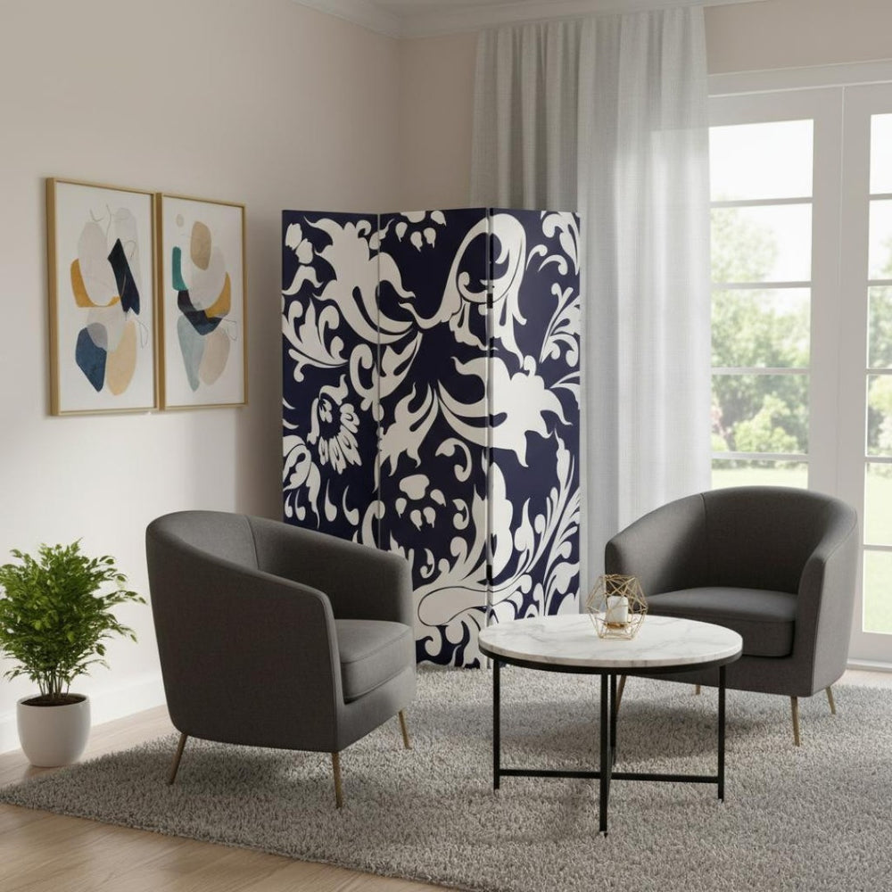 HomeRoots 48" X 72" Multi-Color Wood Canvas Screen - Vibrant 3-Panel Room Divider & Decorative Accent Piece 274754
