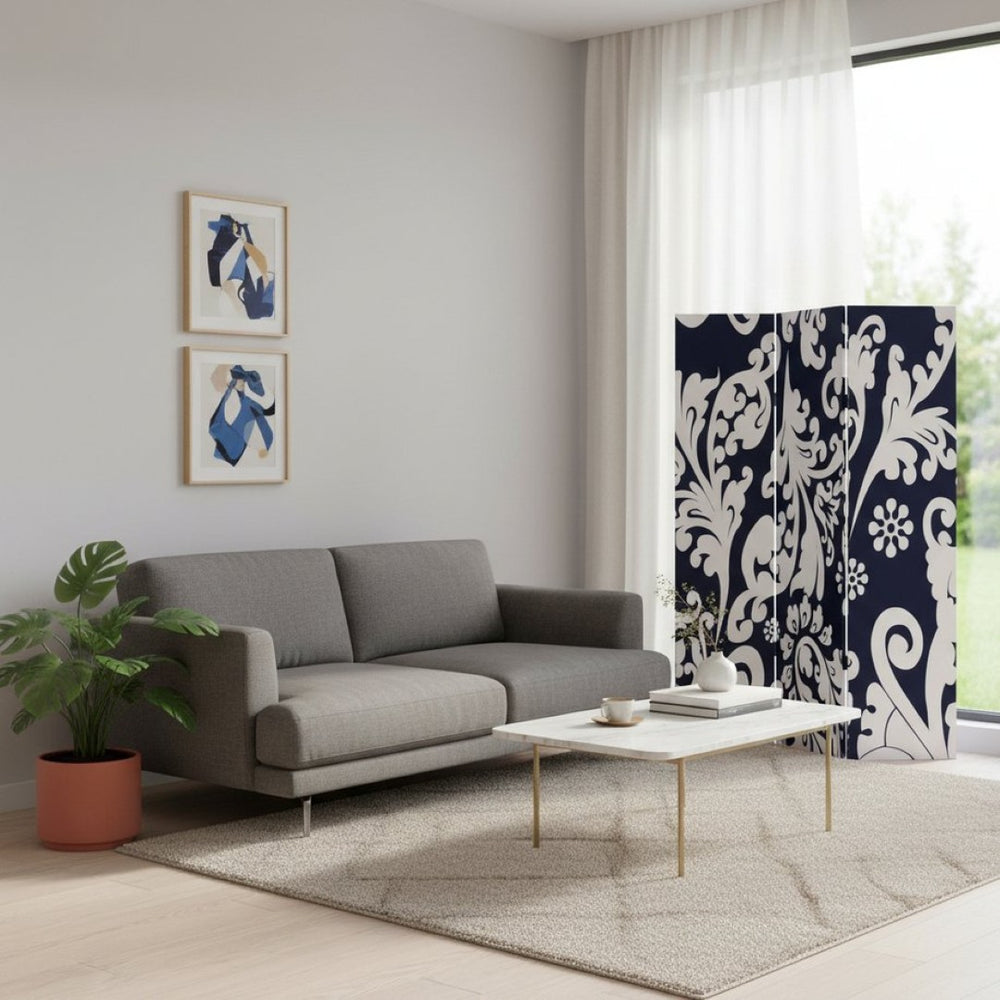 HomeRoots 48" X 72" Multi-Color Wood Canvas Screen - Vibrant 3-Panel Room Divider & Decorative Accent Piece 274754
