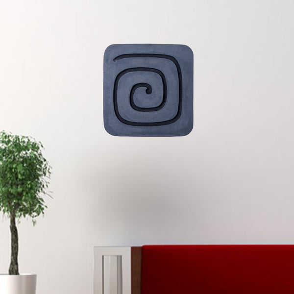 HomeRoots 19" Modern Gray and Black Geometric Sandstone Wall Sculpture - Striking Dimensional Art Piece 274758