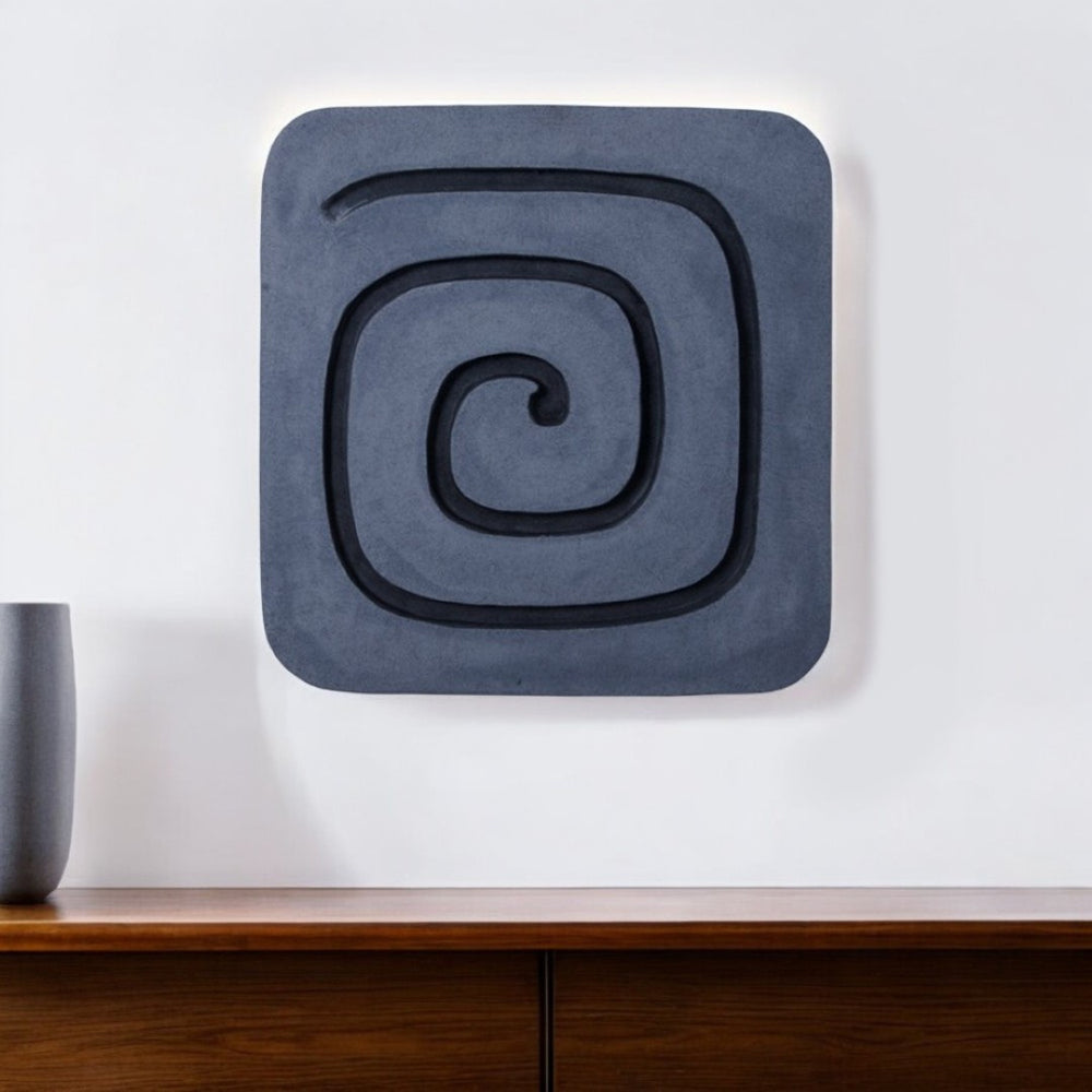 HomeRoots 19" Modern Gray and Black Geometric Sandstone Wall Sculpture - Striking Dimensional Art Piece 274758