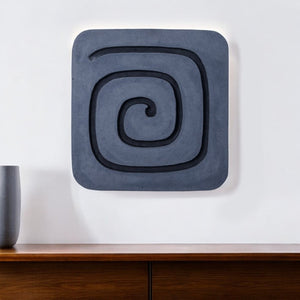 HomeRoots 19" Modern Gray and Black Geometric Sandstone Wall Sculpture - Striking Dimensional Art Piece 274758