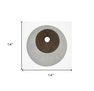 HomeRoots 14" Contemporary Gray Stone Wall Decor with Geometric Circle Motif for Modern Spaces & Easy Hanging 274768