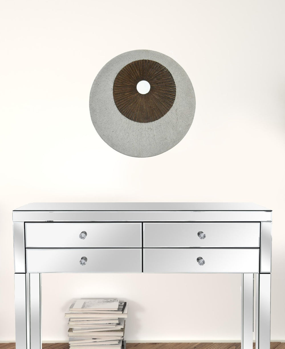 HomeRoots 19" Grey and Brown Stone Wall Decor - Modern Geometric Art for Stylish Home Interiors & Gallery Walls 274769