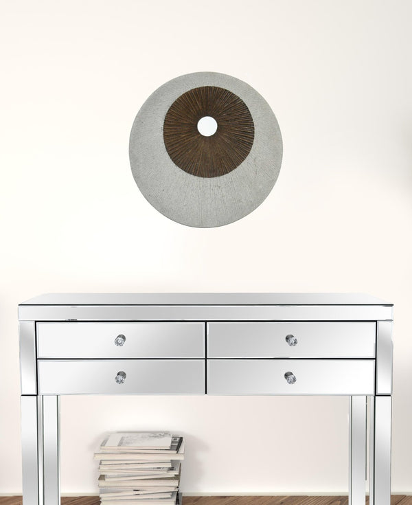 HomeRoots 19" Grey and Brown Stone Wall Decor - Modern Geometric Art for Stylish Home Interiors & Gallery Walls 274769